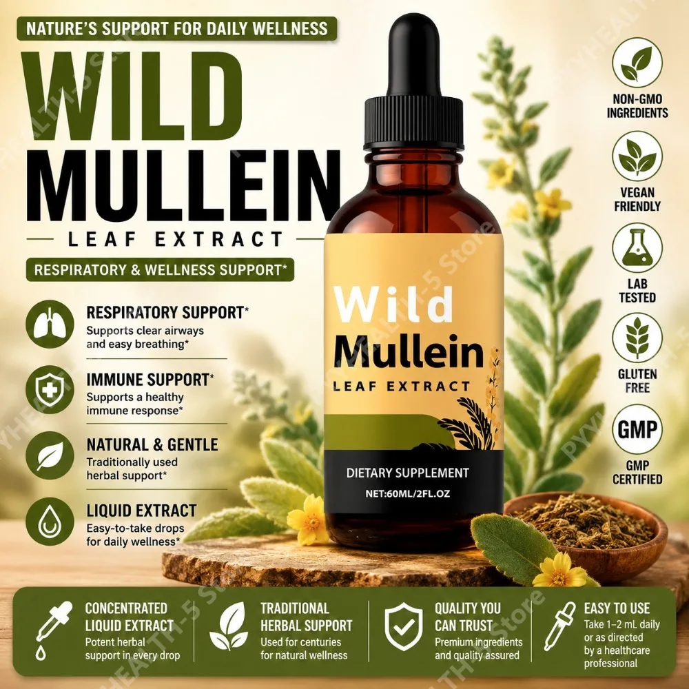 Wild Mullein Leaf Drops with G - Herbal Wellness In 리뷰 및 가격