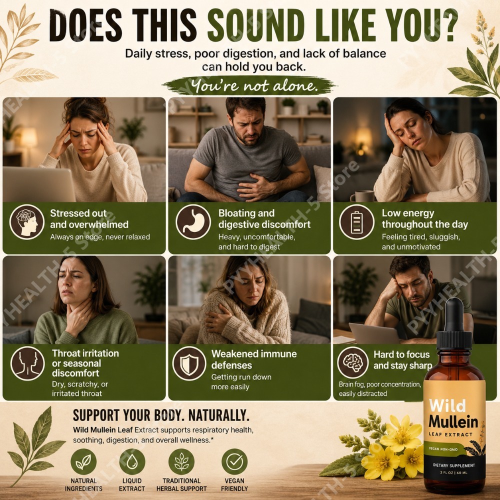Wild Mullein Leaf Drops with G - Herbal Wellness In 리뷰 및 가격