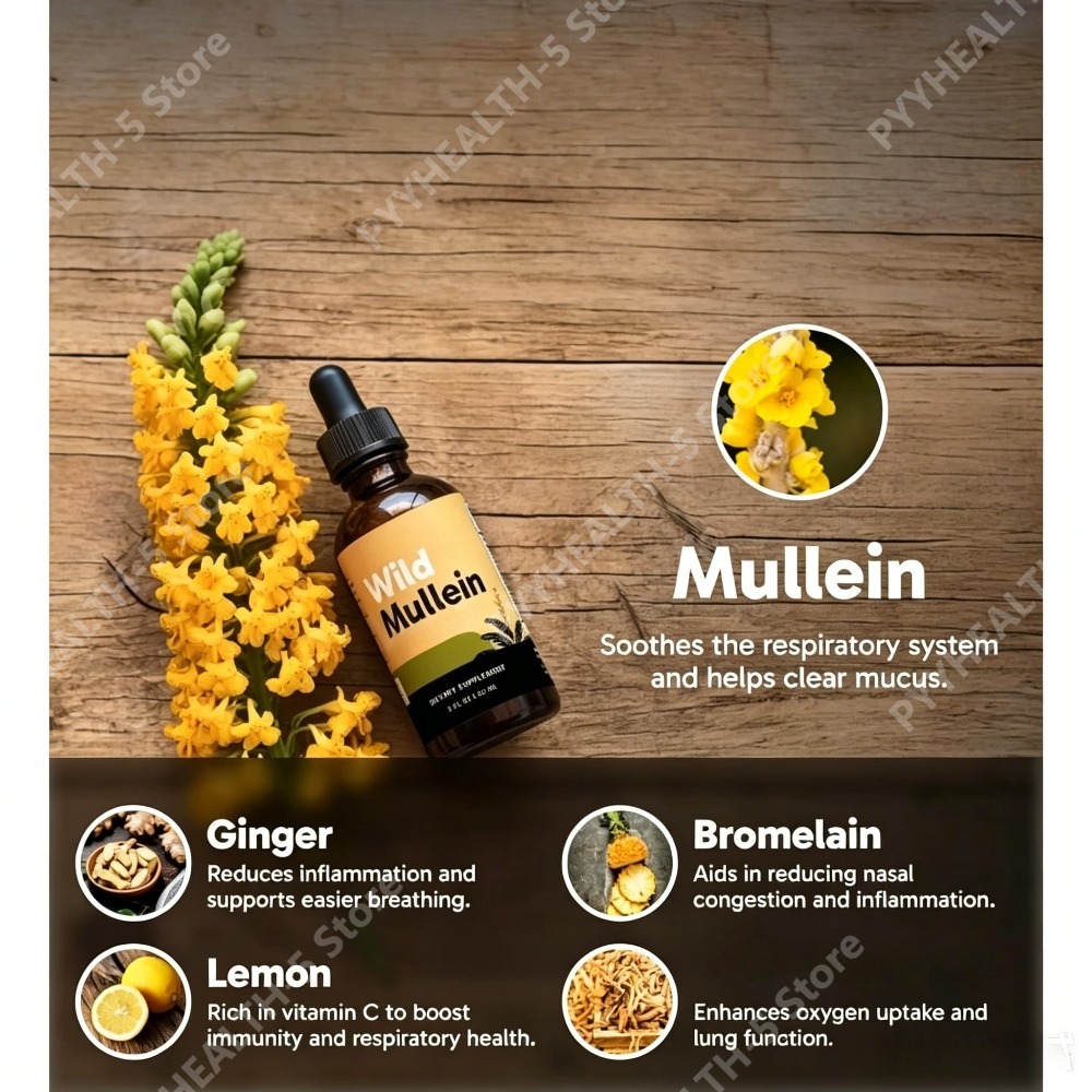 Wild Mullein Leaf Drops with G - Herbal Wellness In 리뷰 및 가격