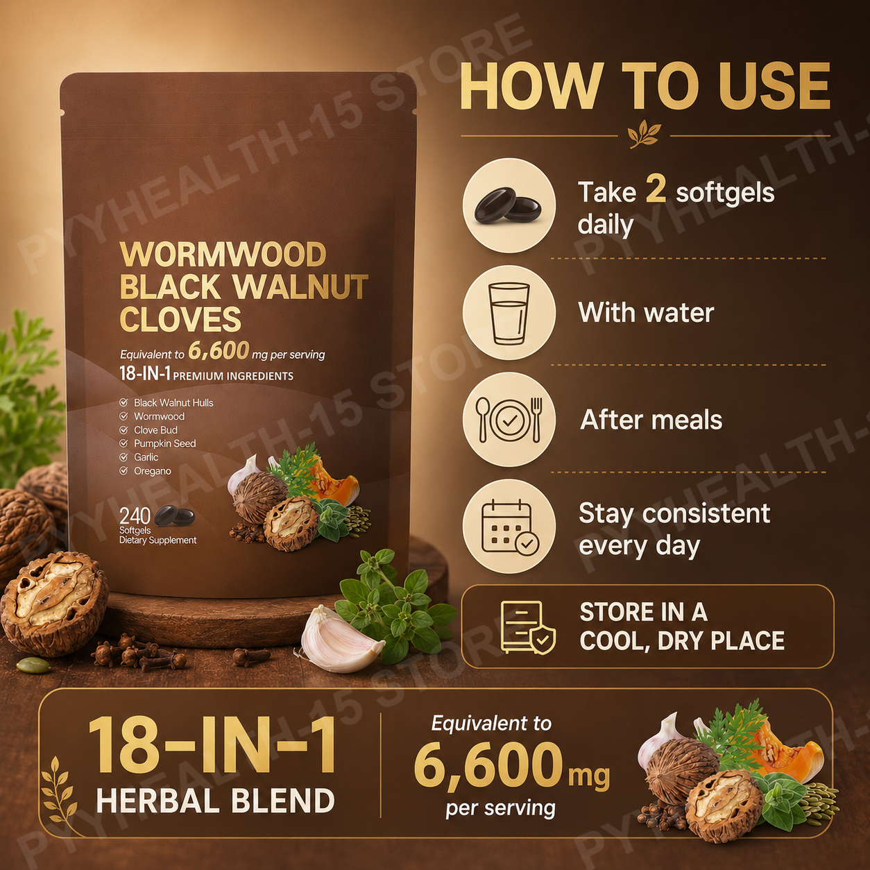 18-in-1 Wormwood Black Walnut  - Herbal Wellness In 리뷰 및 가격